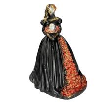 Escultura Pomba Gira Rosa Caveira Preta Vintage Resina 12 cm