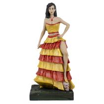 Escultura Pomba Gira Vermelha Dourada 24 cm Crânio Resina
