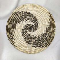 Escultura Prato de Pared Palha Natural Luxo Preto Redemoinho Escultura Prato de Pared Palha Natural Luxo Preto Redemoinho