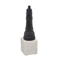 Escultura rainha jogo de xadrez em metal e marmore
