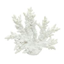 Escultura Resina Branco Coral Facetas Impecáveis Escultura Resina Branco Coral Facetas Impecáveis