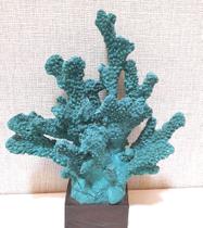 Escultura resina coral (turquesa) 21cm altura
