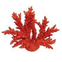 Escultura Resina Vermelho Coral Facetas Impecáveis Escultura Resina Vermelho Coral Facetas Impecáveis
