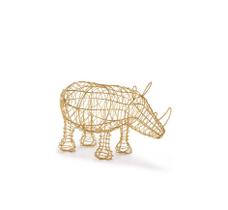 Escultura rinoceronte em metal médio