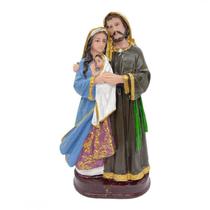 Escultura Sagrada Familia Italiana 15 x 8 cm Resina