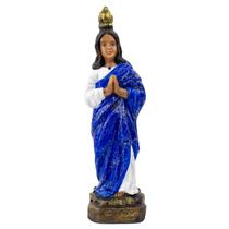 Escultura Santa Sara Manto Azul 20 cm Resina