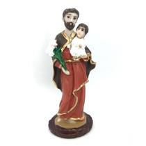 Escultura São José 7 Cm Em Resina - Proteção A Familia - Lua Mística - 100% Original - Loja Oficial