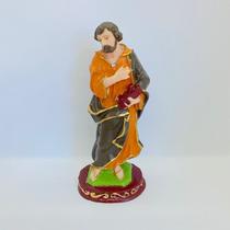 Escultura São José marceneiro 14,5 cm resina