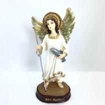 Escultura São Rafael arcanjo 15cm resina