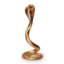 Escultura serpente em poliresina dourado 42 cm mart 13879