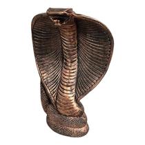 Escultura Serpente Naja Cobreada 20 cm em Resina