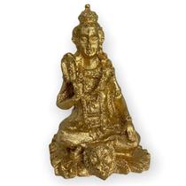 Escultura Shiva Meditando Dourado 8Cm Em Resina
