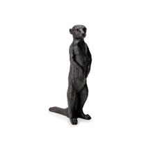 Escultura suricato preto 30cm em polirresina mart