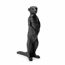 Escultura Suricato Preto Em Poliresina 119448 Mart 30x7x14cm
