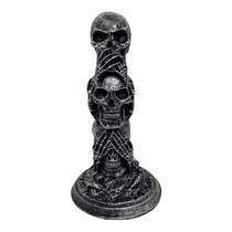 Escultura Toten 3 Crânios 12,5Cm Em Resina - Selecione A Cor