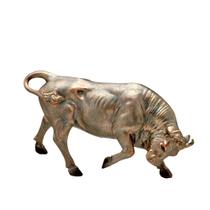 ESCULTURA TOURO DECORATIVO EM RESINA BRONZE 34cm