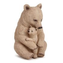 Escultura Urso em Polirresina 28cm Marrom Decorativa Mart