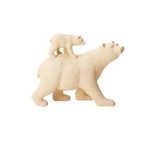 Escultura urso passeando com filhote em polirresina 16062