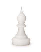 Escultura vela bispo decor branca jg xadrez - Mart