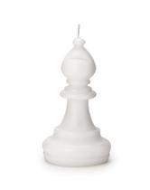 Escultura vela bispo decor branca jg xadrez