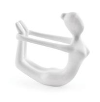 Escultura Yoga Branca em Porcelana 12982 B Mart Escultura Yoga Branca em Porcelana 12982 B Mart