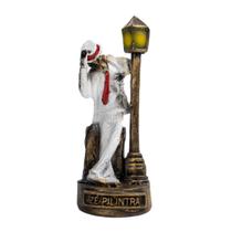 Escultura Zé Pelintra No Poste Dourado Vintage Resina 12 cm