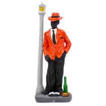 Escultura Zé Pelintra no Poste Preto e Vermelho 18 cm Resina
