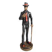 Escultura Zé Pelintra Vintage 15cm em Resina : Terno Preto e Vermelho Escultura Zé Pelintra Vintage 15cm em Resina : Terno Preto e Vermelho