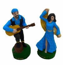 Esculturas Ciganos Casal ul Claro 11 Cm Em Resina