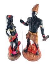 Esculturas Exú E Pomba Gira Casal 25 Cm Resina