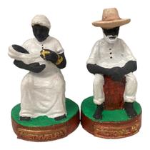 Esculturas Pretos Velhos 8cm Casal resina Esculturas Pretos Velhos 8cm Casal resina