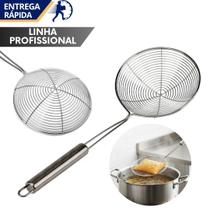 Escumadeira 100% inox Aramada Profissional Pastel Pastelaria