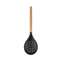 Escumadeira Bambu com Silicone Preto - YOI Escumadeira Bambu com Silicone Preto - YOI