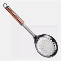Escumadeira Colher de Arroz Aço Inox Utensílios de Cozinha Fritura Pastel Batata Ke Home