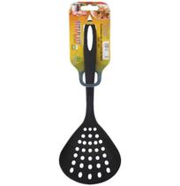 Escumadeira de Nylon Preta 28cm - Rotaplast