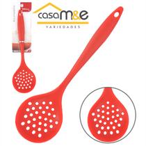 Escumadeira de silicone 28cm vermelho