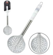 Escumadeira de Silicone Aço Inox Para Frituras Cozinha 34x5 Clink