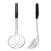 Escumadeira Facil Limpeza Inox Profissional KitchenAid 39cm Preta