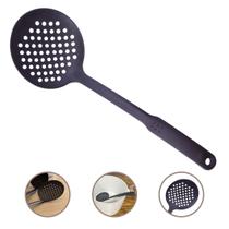 Escumadeira Nylon 34cm Preta Premium Resistente Fritura