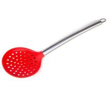 Escumadeira Silicone Com Cabo Em Aço Inox Cor:Vermelho