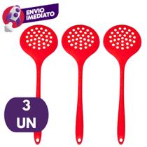 Escumadeira Universal Silicone Maciço Multiuso Para Panelas Teflon Ceramico Fritura Arroz