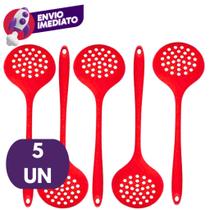 Escumadeira Universal Silicone Maciço Multiuso Para Panelas Teflon Ceramico Fritura Arroz