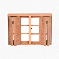 Esel janela veneziana pantográfica p/ vidro quadriculado cedro mara - linha gold - 100x140x14 (je121q)