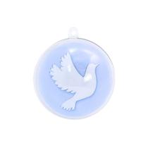 Esfera 7cm Acrílica Para Árvore De Natal Espírito Santo - Pacote Com 10 Unidades