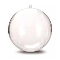 Esfera Bola Transparente Grande Decorativa 8cm Árvore Natal Foto 30p Peças