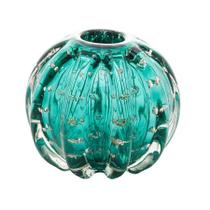 Esfera de Vidro Italy Tiffany e Dourado 12x10cm - Lyor