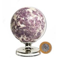 Esfera Lepidolita Roxa com Moscovita Incrustada Cod 119072