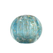 Esfera Murano Azul com Dourado Tamanho P 8 x 8cm Casa Del Grande