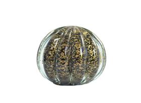 Esfera Murano Preta com Dourado Tamanho M 10 x 10 cm Casa Del Grande