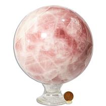 Esfera Quartzo Rosa Grande Pedra Natural Classe B 16cm 6Kg - CristaisdeCurvelo